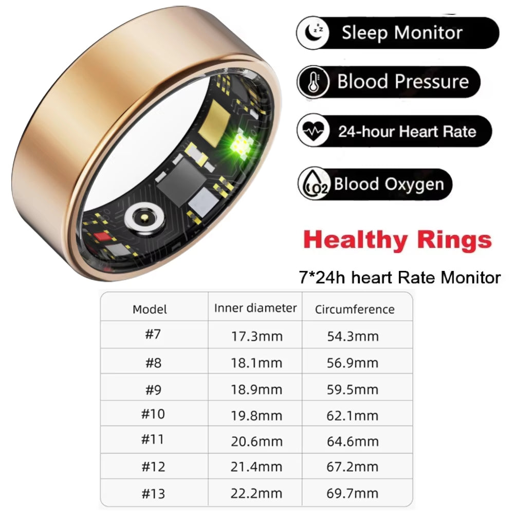 Smart Ring R09 M Men for Iphone Android Heart Rate Blood Oxygen Sleep Health Monitor Sport Activity Fitness Tracker Ring