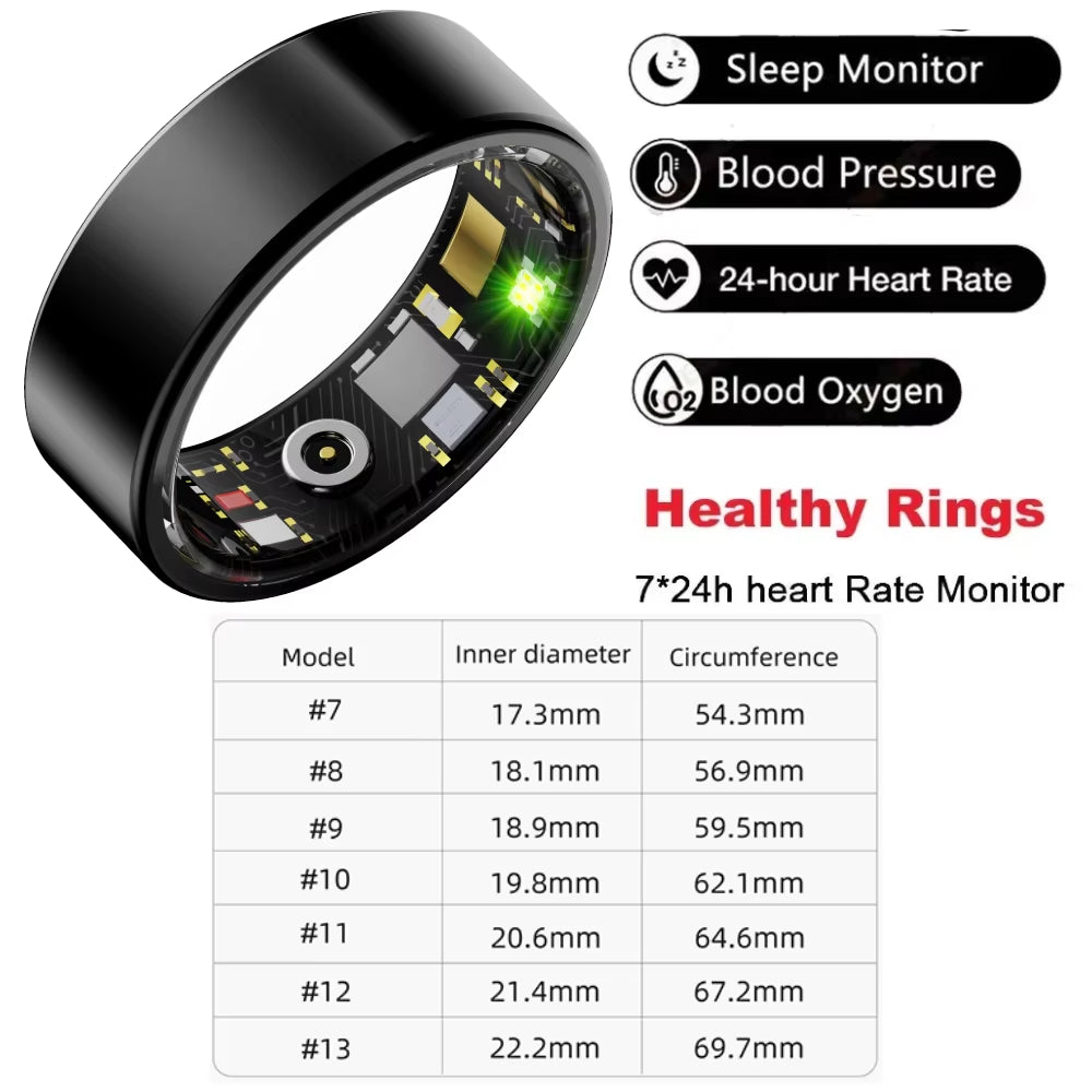 Smart Ring R09 M Men for Iphone Android Heart Rate Blood Oxygen Sleep Health Monitor Sport Activity Fitness Tracker Ring