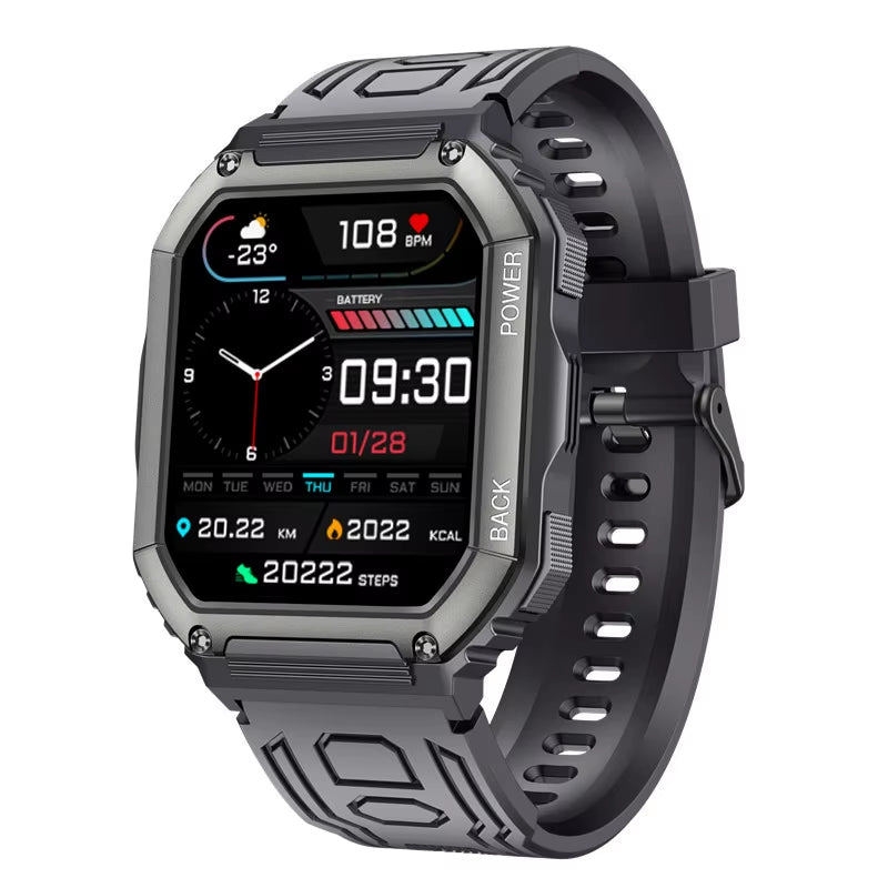 New KR06 Smartwatch, Bluetooth Calling, Music Playback, Heart Rate, Blood Pressure, Outdoor Sports, IP67 Waterproof