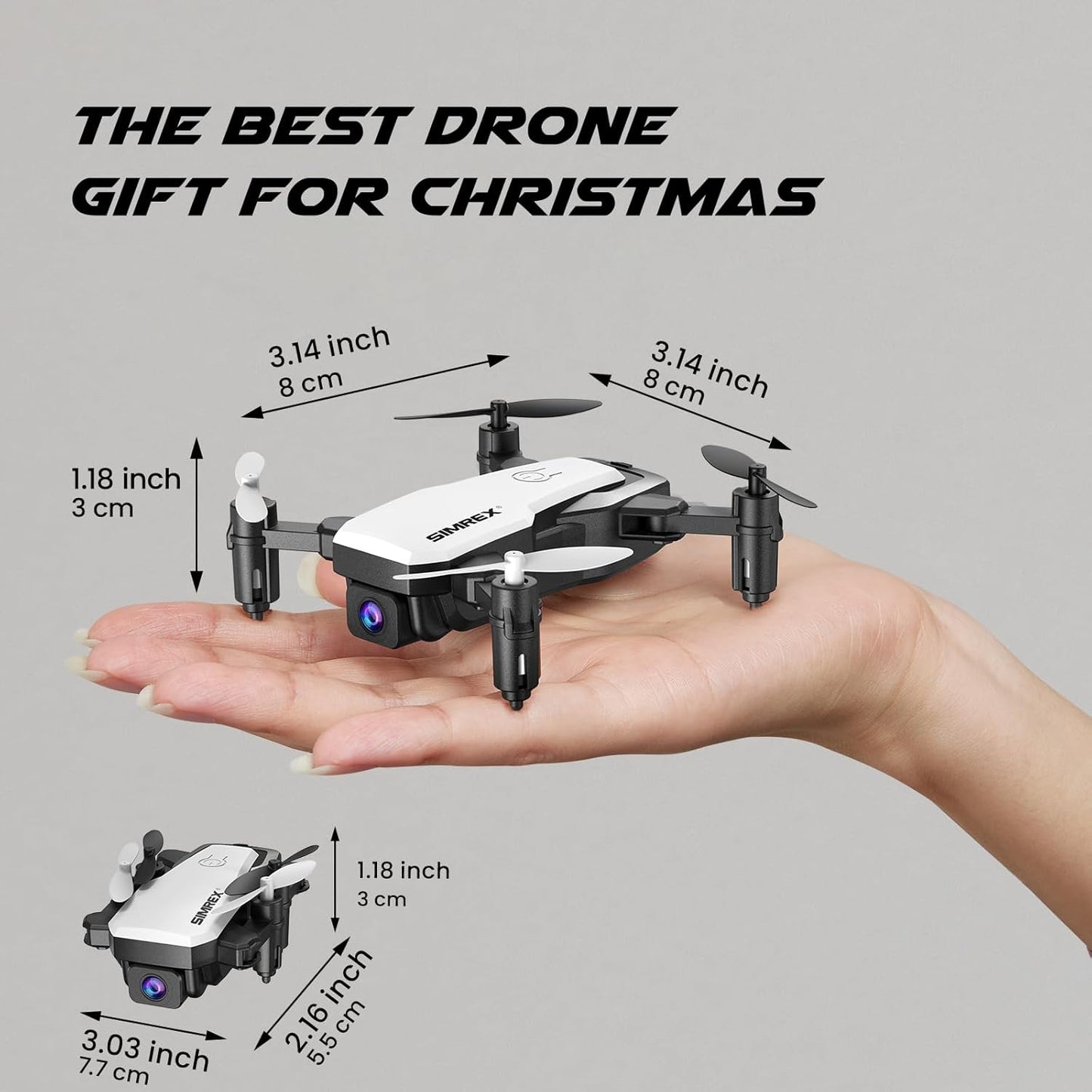 X300C Mini Drone with Camera 720P HD FPV, RC Quadcopter Foldable Drone, Drone with Altitude Hold, 3D Flip, Headless Mode, Gravity Control and 2 Batteries, Gifts for Kids, Adults, Beginner