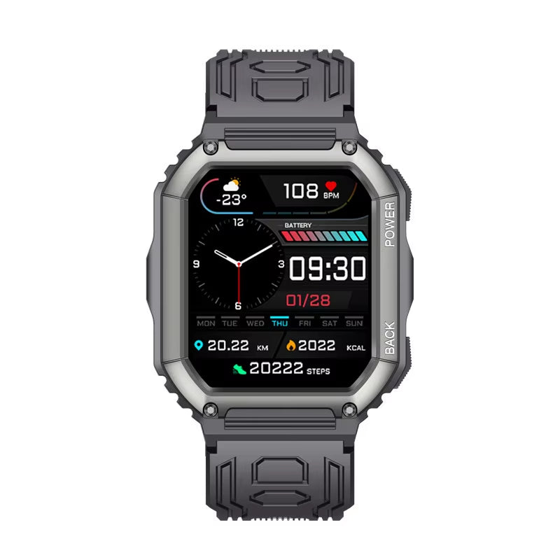 New KR06 Smartwatch, Bluetooth Calling, Music Playback, Heart Rate, Blood Pressure, Outdoor Sports, IP67 Waterproof