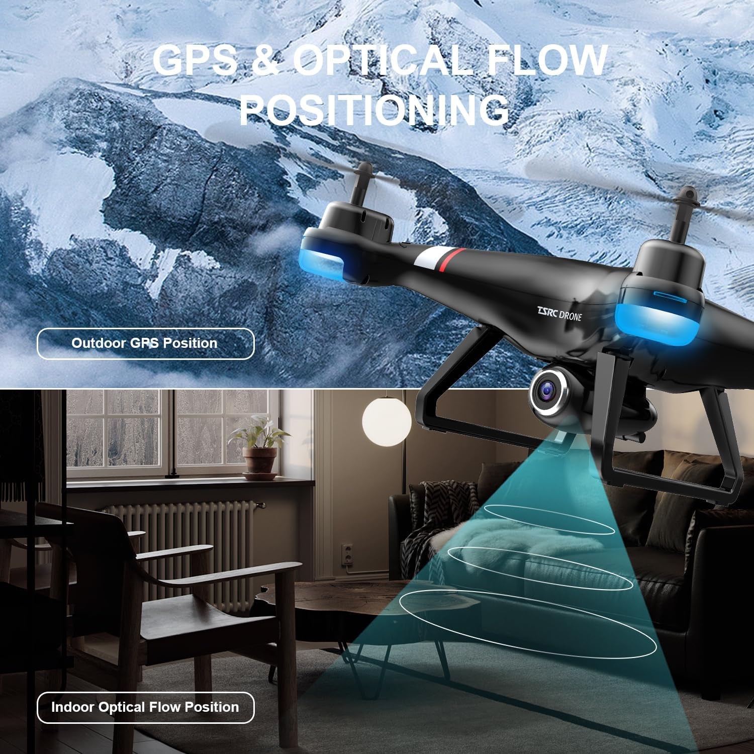 GPS Drone with 1080P HD Camera for Adults and Kids, 5G Transmission FPV Drone,  RC Quadcopter with 2 Batteries, Auto Return, Follow Me, Altitude Hold, Easy for Beginners