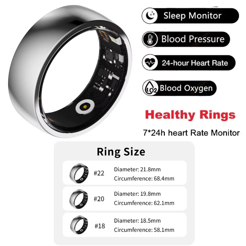 Smart Ring R09 M Men for Iphone Android Heart Rate Blood Oxygen Sleep Health Monitor Sport Activity Fitness Tracker Ring