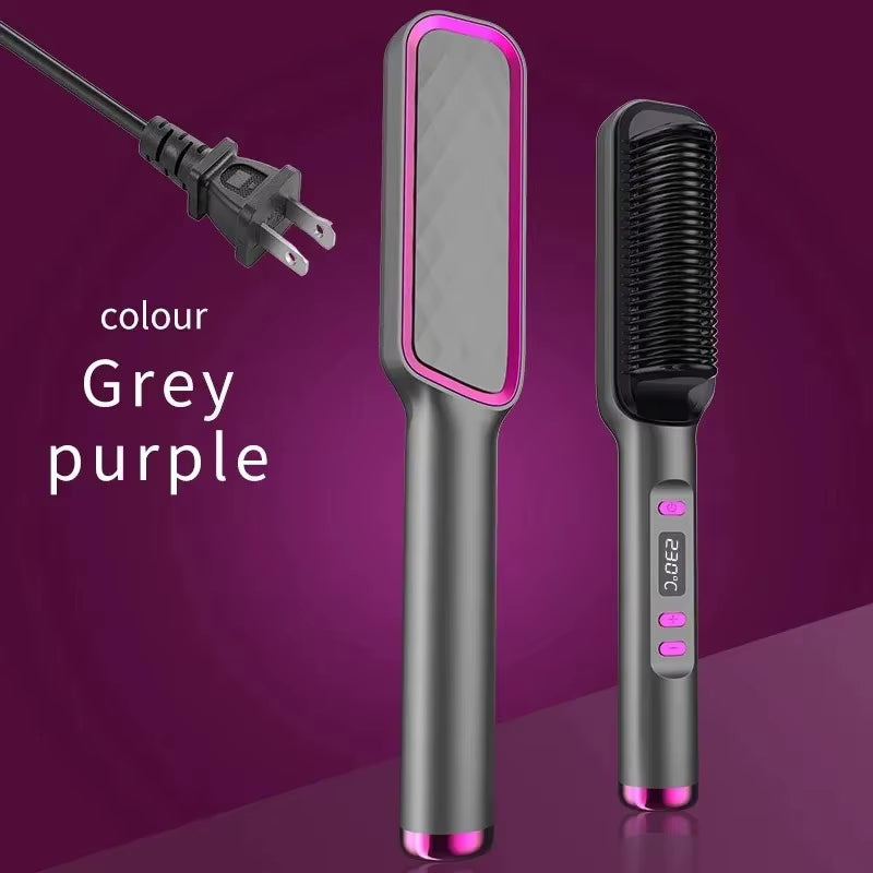 Hair Straightener Brush Heating Hot Comb Straightener Electric Hair Straightening Curly Multifunctional Iron Brush Comb Curler