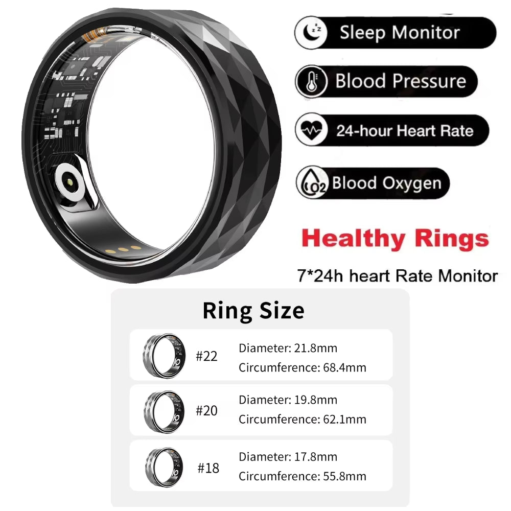 Smart Ring R09 M Men for Iphone Android Heart Rate Blood Oxygen Sleep Health Monitor Sport Activity Fitness Tracker Ring