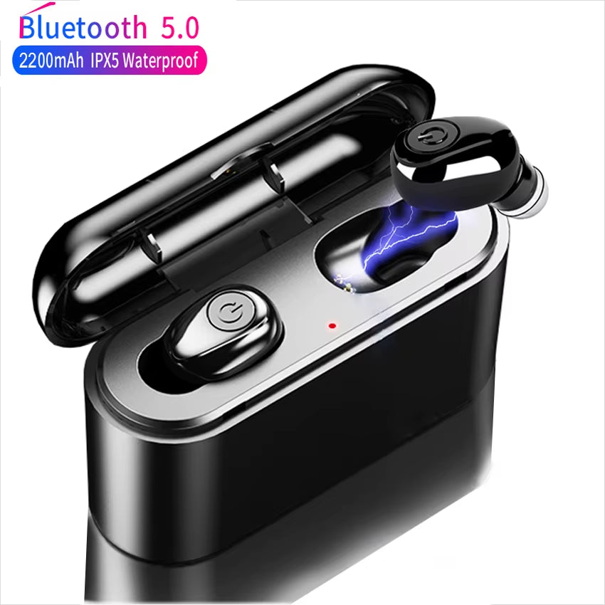 X8 TWS Wireless Bluetooth Earphones Earbuds 5D Stereo Mini Invisible TWS in Ear Waterproof Handfrees Headset with Charging Box