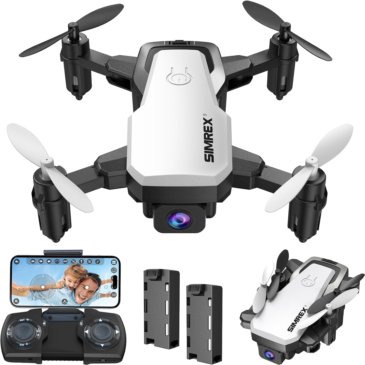 X300C Mini Drone with Camera 720P HD FPV, RC Quadcopter Foldable Drone, Drone with Altitude Hold, 3D Flip, Headless Mode, Gravity Control and 2 Batteries, Gifts for Kids, Adults, Beginner