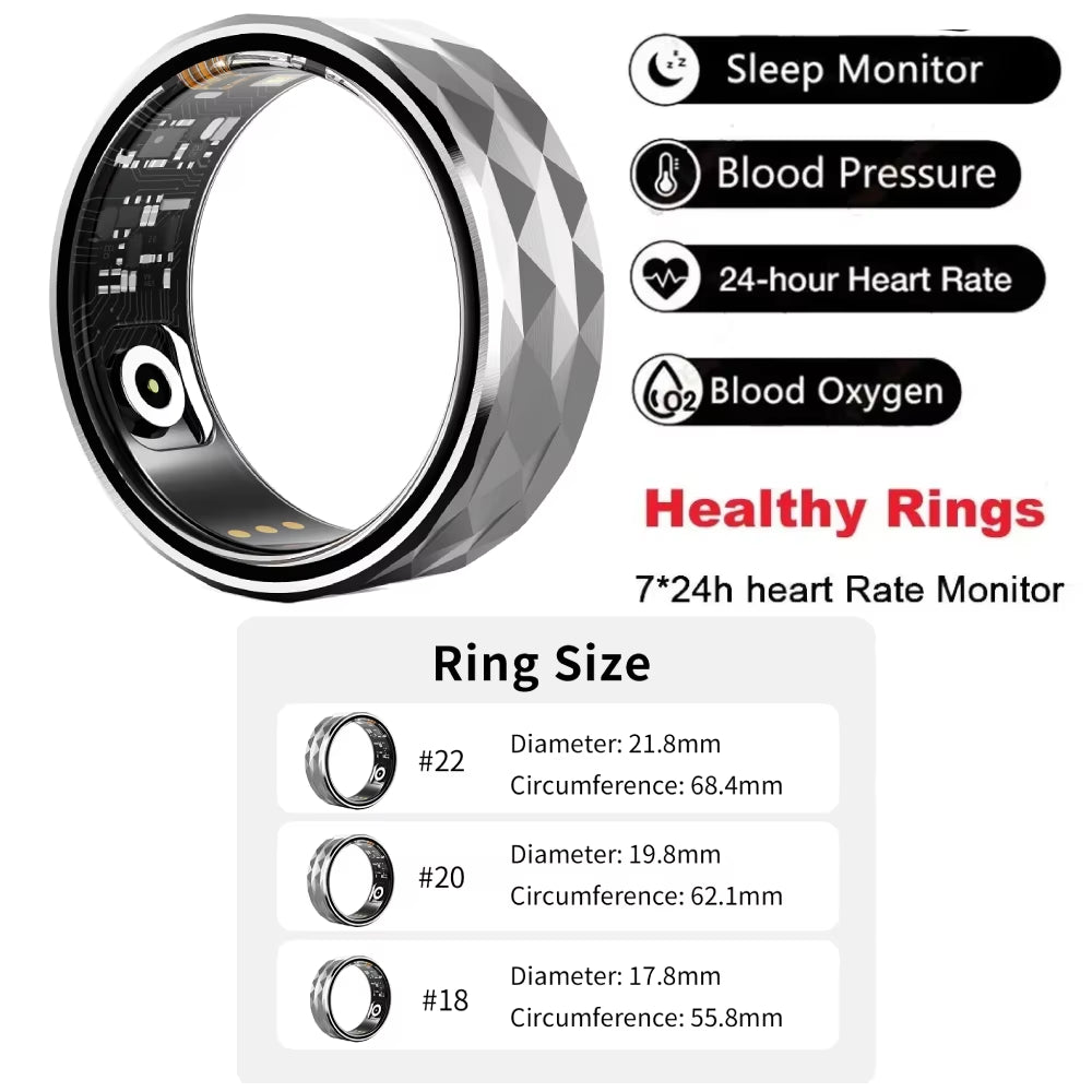 Smart Ring R09 M Men for Iphone Android Heart Rate Blood Oxygen Sleep Health Monitor Sport Activity Fitness Tracker Ring