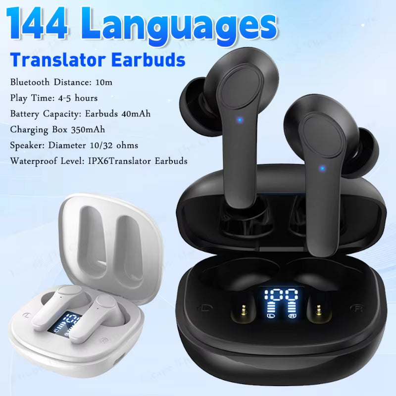 B11 Translation Headphones Real Time Bluetooth Earbuds Translator 144 Languages Simultaneous Business Interpretation Earphones