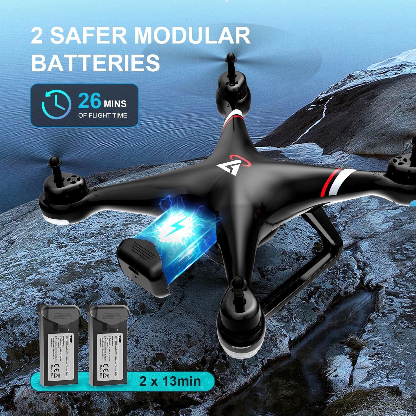 GPS Drone with 1080P HD Camera for Adults and Kids, 5G Transmission FPV Drone,  RC Quadcopter with 2 Batteries, Auto Return, Follow Me, Altitude Hold, Easy for Beginners