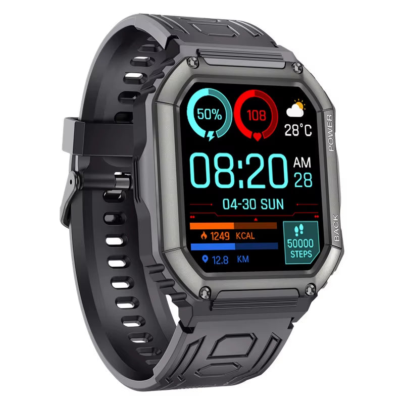 New KR06 Smartwatch, Bluetooth Calling, Music Playback, Heart Rate, Blood Pressure, Outdoor Sports, IP67 Waterproof