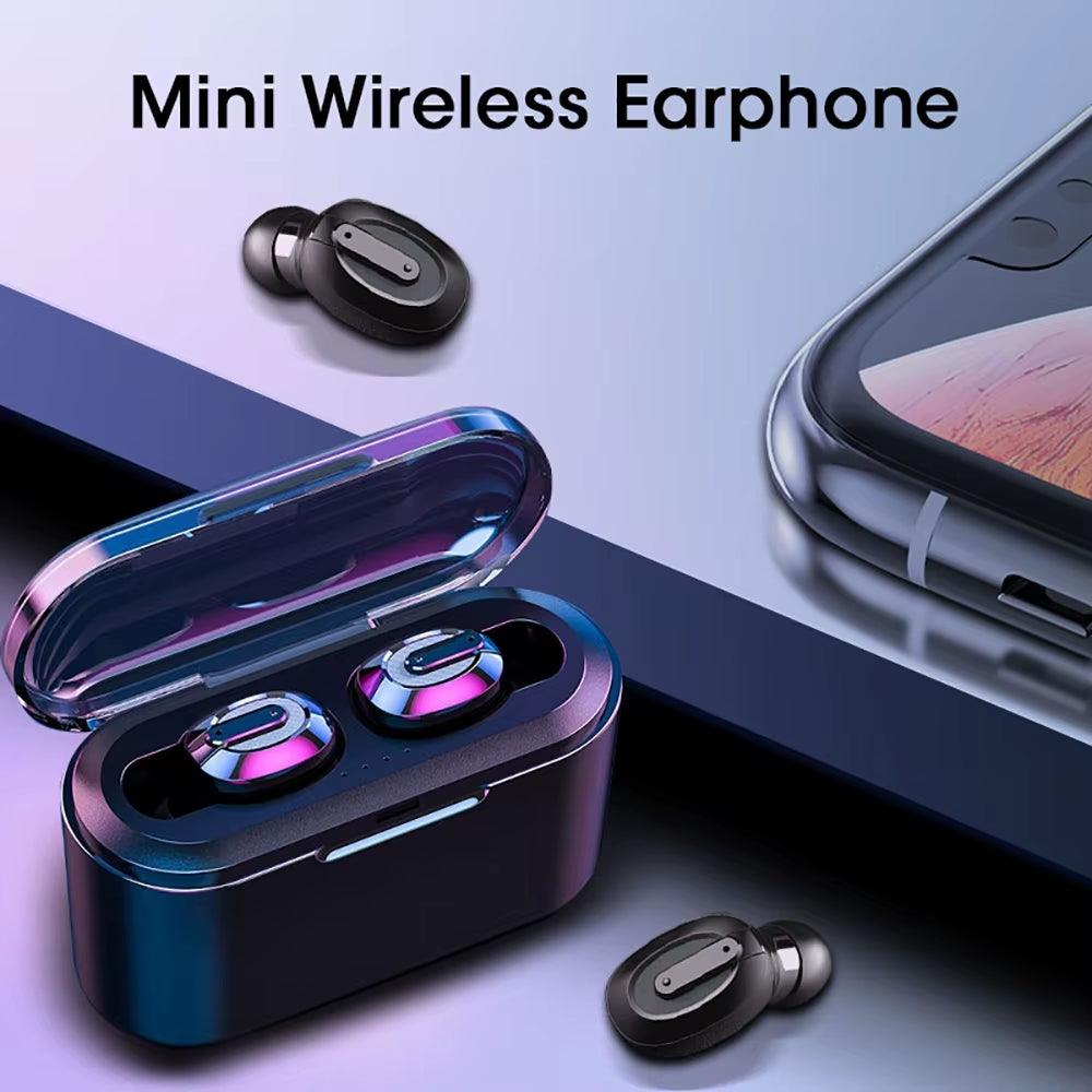 In-Ear Bluetooth 5.0 TWS Earphones Mini Wireless Earbud Stereo Earphones 2200Mah Charging Box Waterproof Earbuds for IOS Android