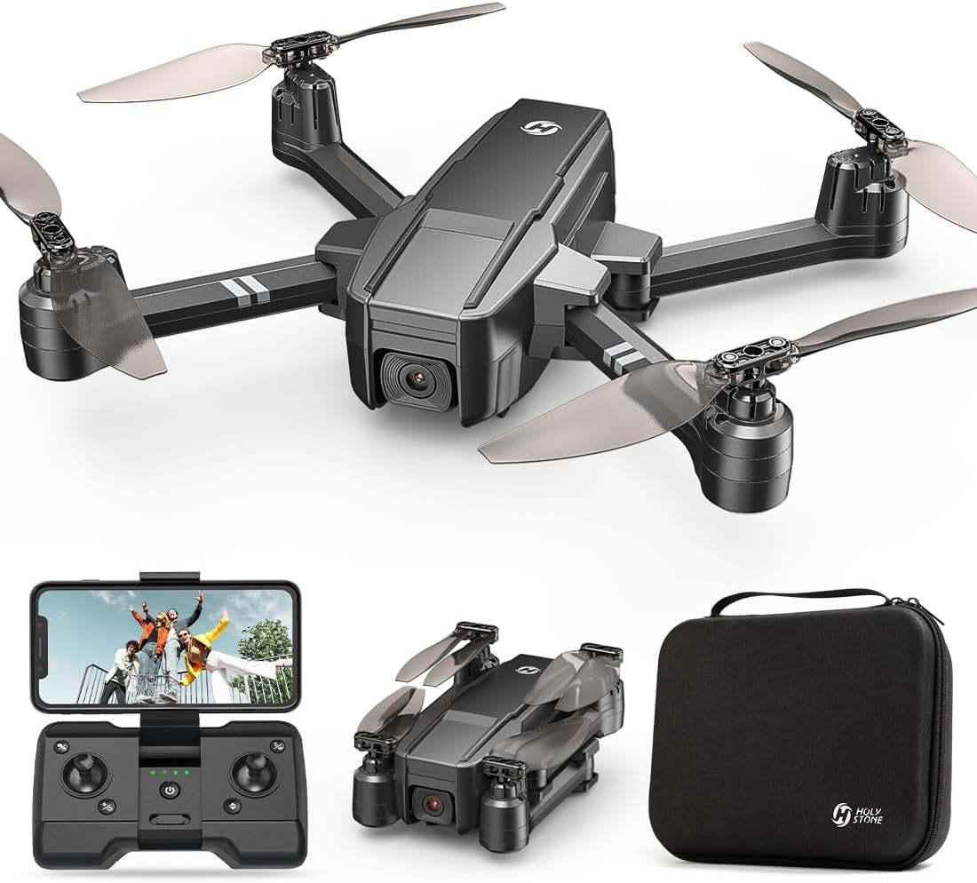 HS440 Foldable FPV Drone with 1080P Wifi Camera for Adult Beginners and Kids; Voice Gesture Control RC Quadcopter with Modular Battery for Long Flight Time, Auto Hover, Carrying Case