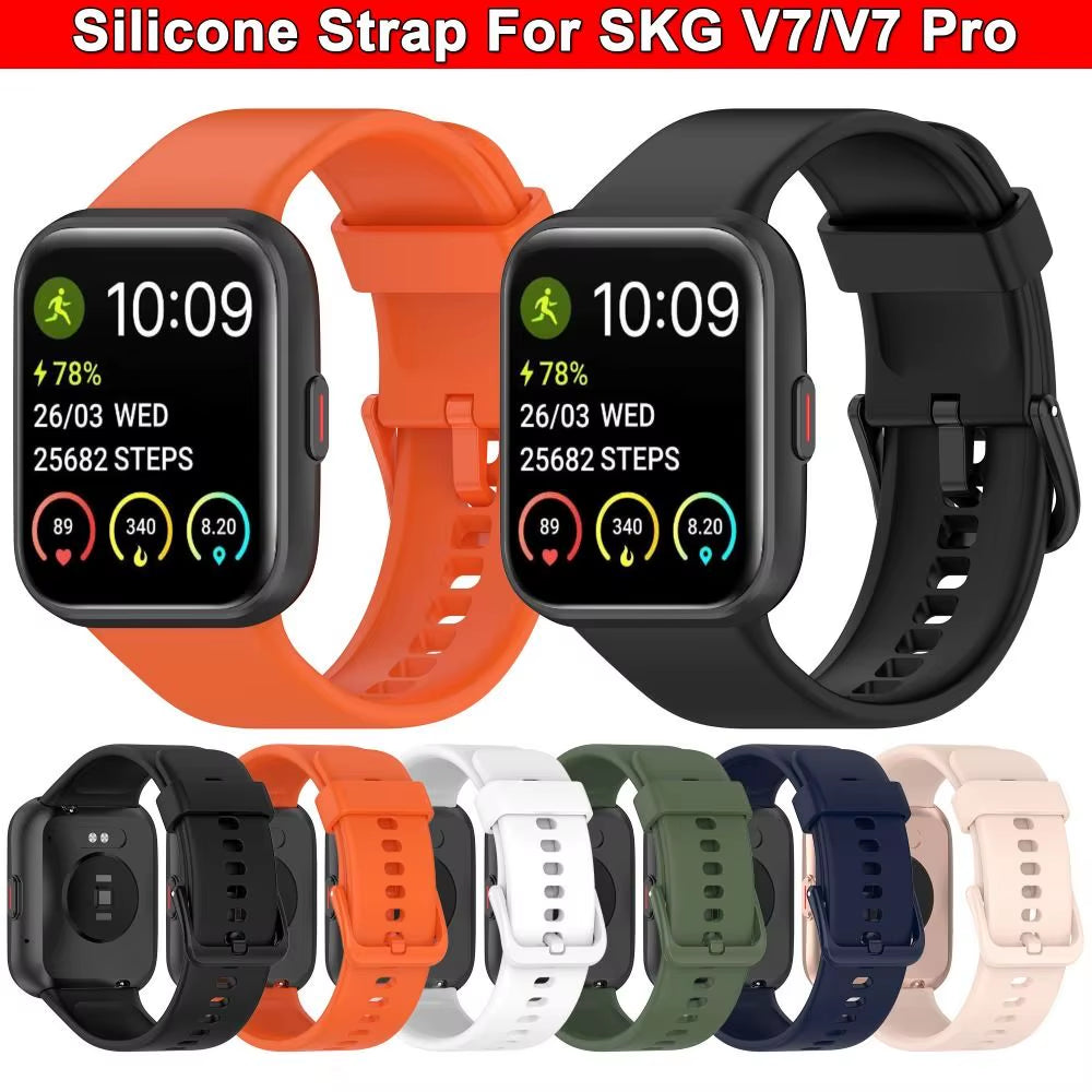 Silicone Strap for SKG V7 Pro Smart Watch Soft Replacement Bracelet Sport Watchband for SKG V7/V7 Pro Wristband Accessories