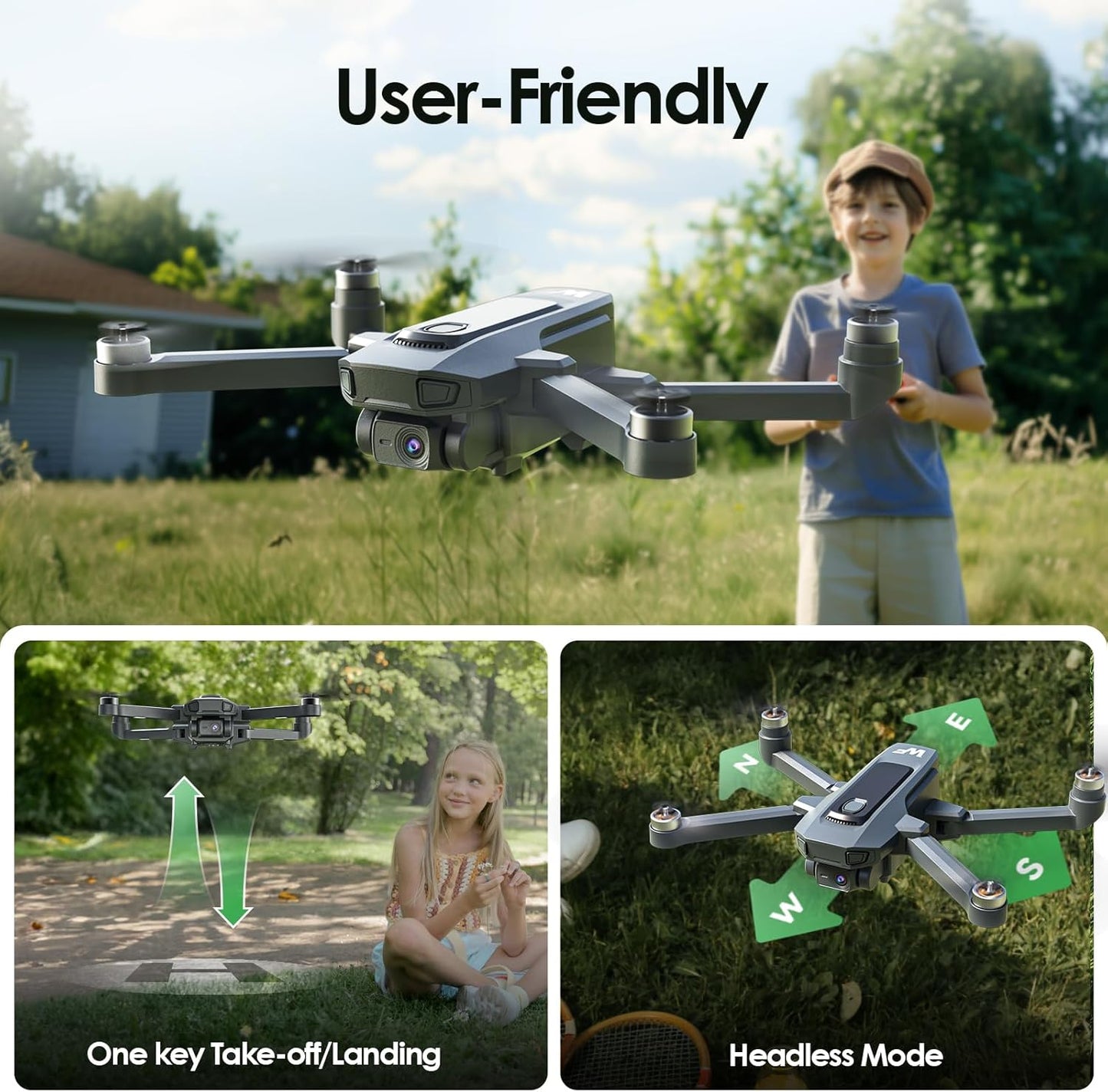 Drone with Camera for Kids 1080P FPV Drones for Beginners with 5G Transmission,  WF20 Foldable RC Quadcopter Small Dron Toys, Brushless Motor, Altitude Hold, 3D Flips, 2 Batteries