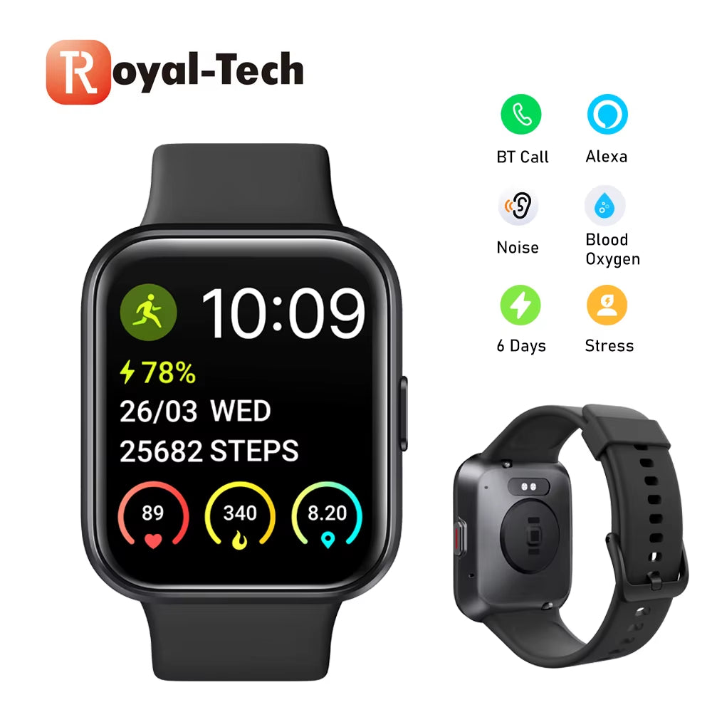 ID208 BT Smartwatch Alexa Voice Blood Oxygen Heart Rate Sport Fitnes 1.69" Waterproof 300Mah for Xiaomi Realme Smartphone